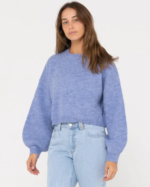 Rusty Sundae Oversized Cropped Crew Neck | Womens Knitwear