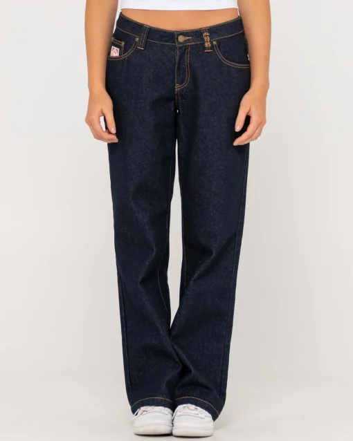 Rusty Super Low Rise Straight Leg Denim Jean | Womens Pants
