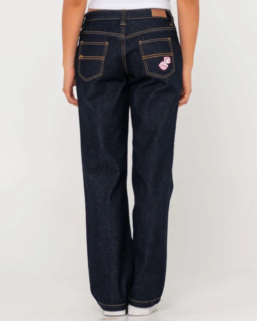 Rusty Super Low Rise Straight Leg Denim Jean | Womens Pants