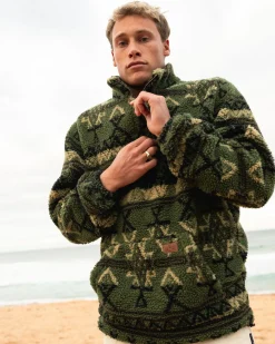 Rusty Teka 1/4 Zip Polar Fleece | Mens Hoodies & Fleece