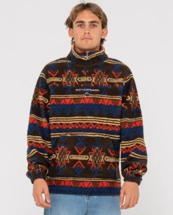 Rusty Teka 1/4 Zip Polar Fleece | Mens Hoodies & Fleece