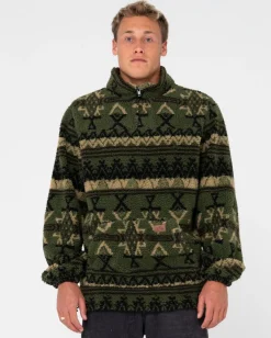 Rusty Teka 1/4 Zip Polar Fleece | Mens Hoodies & Fleece