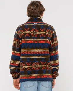 Rusty Teka 1/4 Zip Polar Fleece | Mens Hoodies & Fleece
