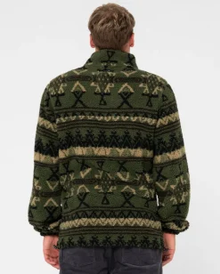 Rusty Teka 1/4 Zip Polar Fleece | Mens Hoodies & Fleece