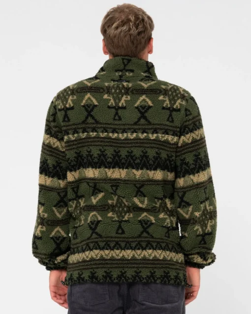 Rusty Teka 1/4 Zip Polar Fleece | Mens Hoodies & Fleece