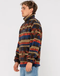 Rusty Teka 1/4 Zip Polar Fleece | Mens Hoodies & Fleece