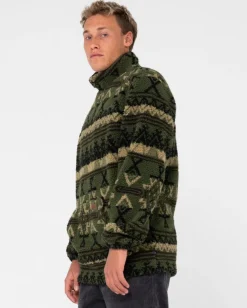 Rusty Teka 1/4 Zip Polar Fleece | Mens Hoodies & Fleece