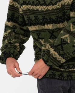 Rusty Teka 1/4 Zip Polar Fleece | Mens Hoodies & Fleece