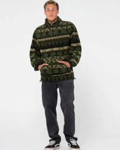 Rusty Teka 1/4 Zip Polar Fleece | Mens Hoodies & Fleece