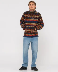 Rusty Teka 1/4 Zip Polar Fleece | Mens Hoodies & Fleece