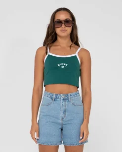 Rusty Thriving Graphic Crop Tank Top | Womens Tees & Tanks