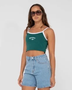 Rusty Thriving Graphic Crop Tank Top | Womens Tees & Tanks