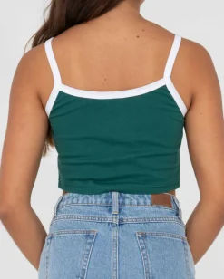 Rusty Thriving Graphic Crop Tank Top | Womens Tees & Tanks