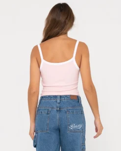Rusty Thriving Ribbed Skimmer Length Tank | Womens Tees & Tanks