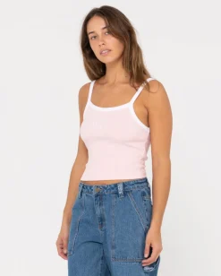 Rusty Thriving Ribbed Skimmer Length Tank | Womens Tees & Tanks