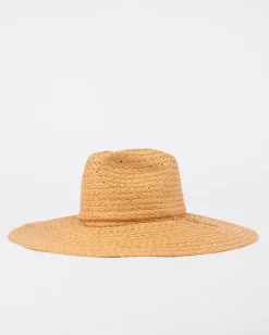 Rusty Tuscany Wide Brim Straw Hat | Womens Caps & Hats