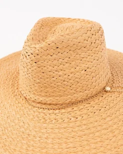 Rusty Tuscany Wide Brim Straw Hat | Womens Caps & Hats