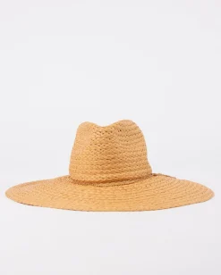Rusty Tuscany Wide Brim Straw Hat | Womens Caps & Hats