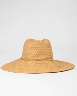Rusty Tuscany Wide Brim Straw Hat | Womens Caps & Hats