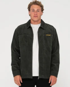 Rusty V8 Coup Cord Zip Up Jacket | Mens Jackets