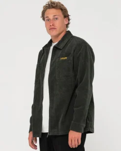 Rusty V8 Coup Cord Zip Up Jacket | Mens Jackets