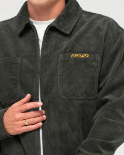 Rusty V8 Coup Cord Zip Up Jacket | Mens Jackets