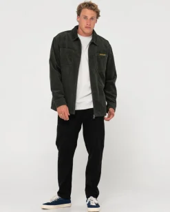 Rusty V8 Coup Cord Zip Up Jacket | Mens Jackets