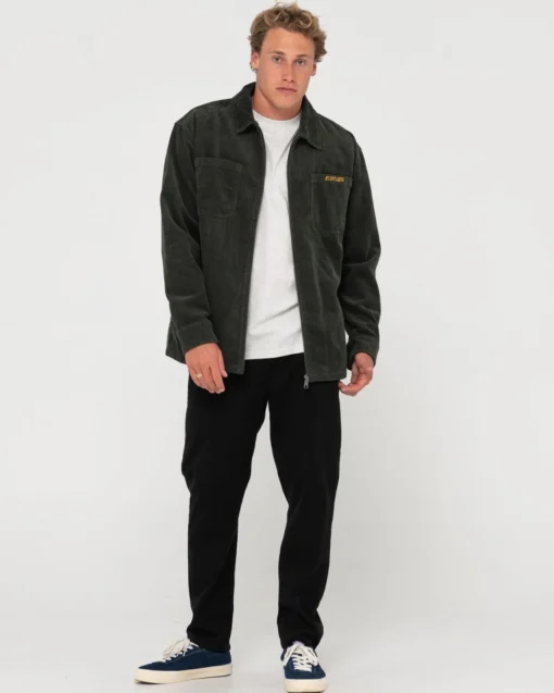 Rusty V8 Coup Cord Zip Up Jacket | Mens Jackets