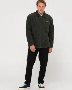 Rusty V8 Coup Cord Zip Up Jacket | Mens Jackets