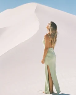 Rusty Vicky Side Split Slip Maxi Dress | Womens Maxi Dresses