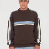 Rusty White Lines Crew Neck Knit Sweater | Mens Knitwear