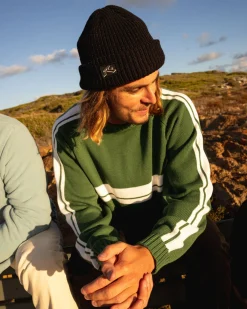 Rusty White Lines Crew Neck Knit Sweater | Mens Knitwear