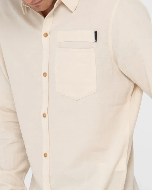 Rusty Yuma Linen Long Sleeve Shirt | Mens Shirts